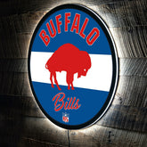 Buffalo Bills NFL Football Large Round Vintage Edgelite LED Decor - NFL Home