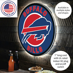 LED Wall Decor, Round, Buffalo Bills - NFL Home