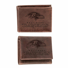 Baltimore Ravens, Bi-Fold and Tri-Fold Wallet Gift Set, Brown - NFL Home