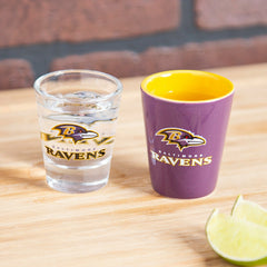 Baltimore Ravens 4-Piece Ceramic and Glass 2oz. Shot Glass Set - NFL Home