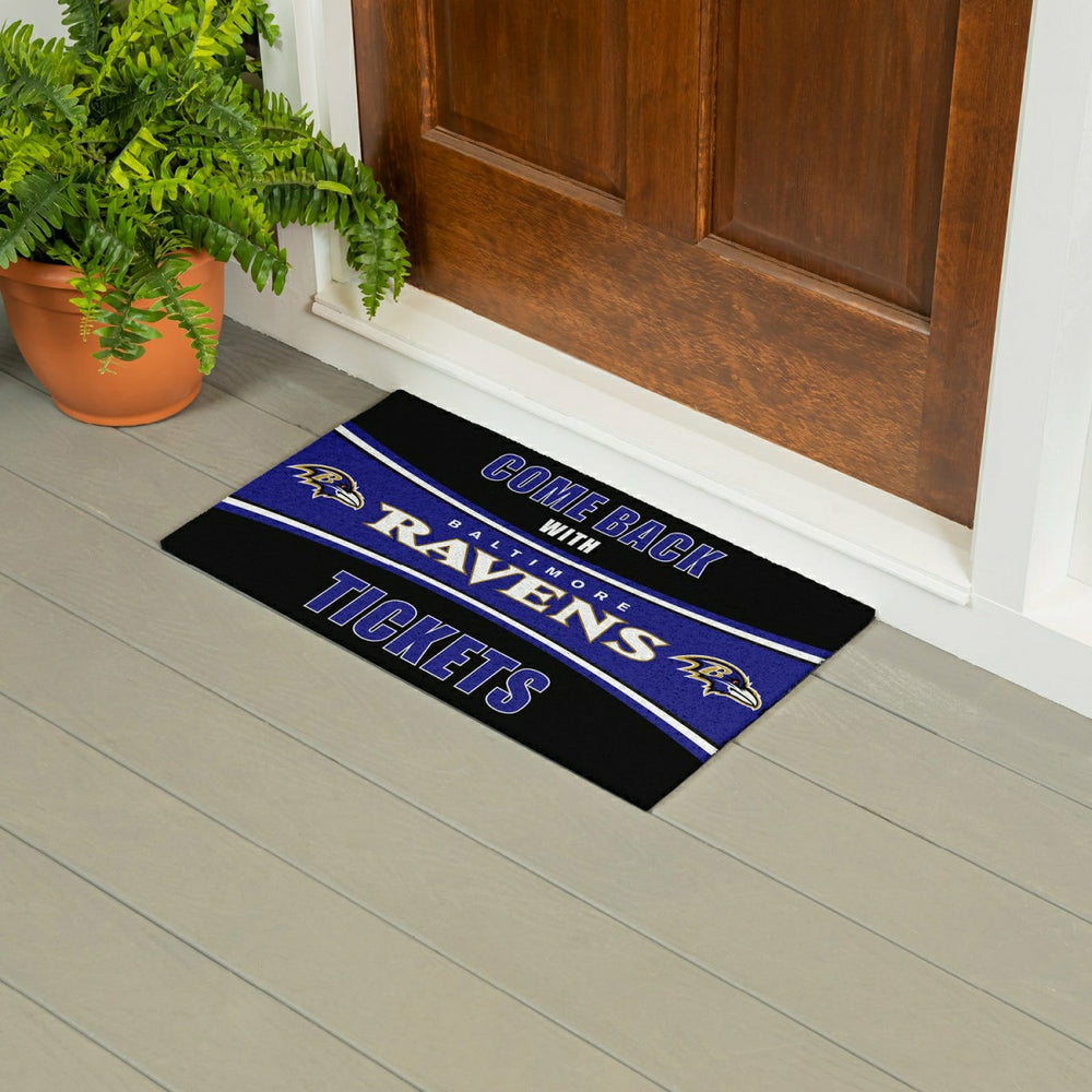 28" x 16" PVC Trapper Mat, Come Back with Tickets, Baltimore Ravens - NFL