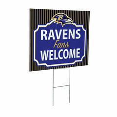 Baltimore Ravens Coroplast Yard Sign, "Fans Welcome" - NFL Home
