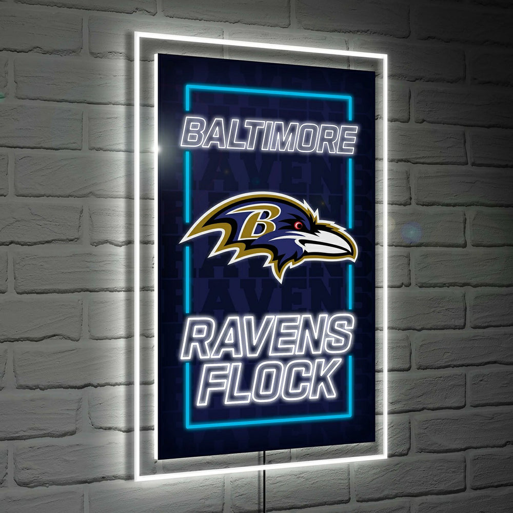 Baltimore Ravens NFL Football Rectangle Neolite LED Decor - NFL Home