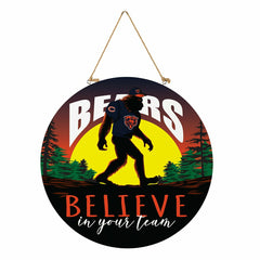 Chicago Bears Bigfoot Round Door Décor with Hanging Rope, 18x18 - NFL Home