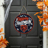 Chicago Bears Halloween Round Door Décor with Hanging Rope, 18x18 - NFL Home
