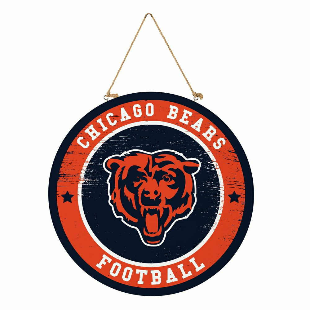 Chicago Bears Round Door Décor with Hanging Rope, 18x18 - NFL Home