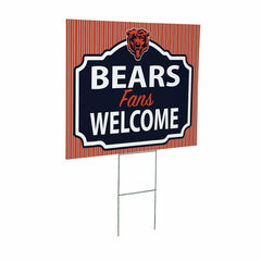 Chicago Bears Coroplast Yard Sign, "Fans Welcome" - NFL Home