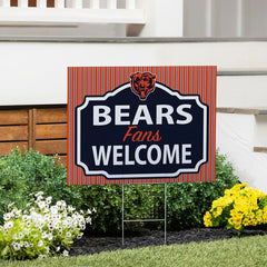 Chicago Bears Coroplast Yard Sign, "Fans Welcome" - NFL Home