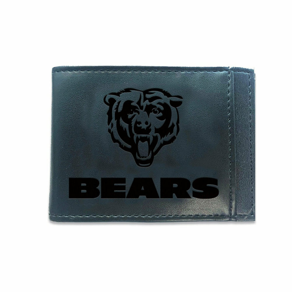 Front Pocket Wallet w/ RFID Blocking, Chicago Bears, Black - NFL Home