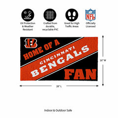 Cincinnati Bengals, PVC Mat COLOR, Home of a Fan - NFL