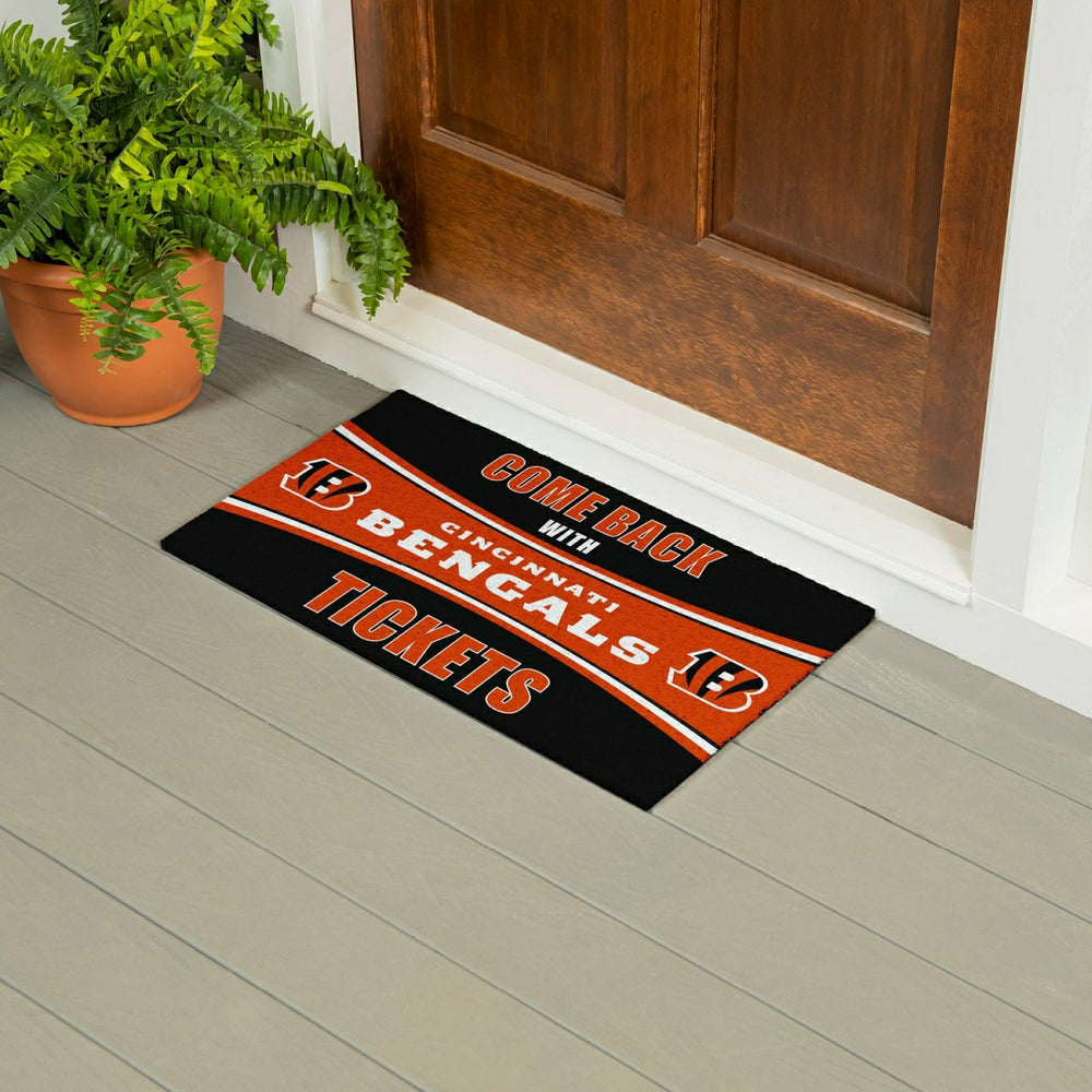 28" x 16" PVC Trapper Mat, Come Back with Tickets, Cincinnati Bengals - NFL