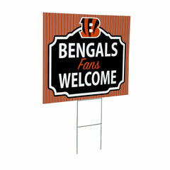 Cincinnati Bengals Coroplast Yard Sign, "Fans Welcome" - NFL Home
