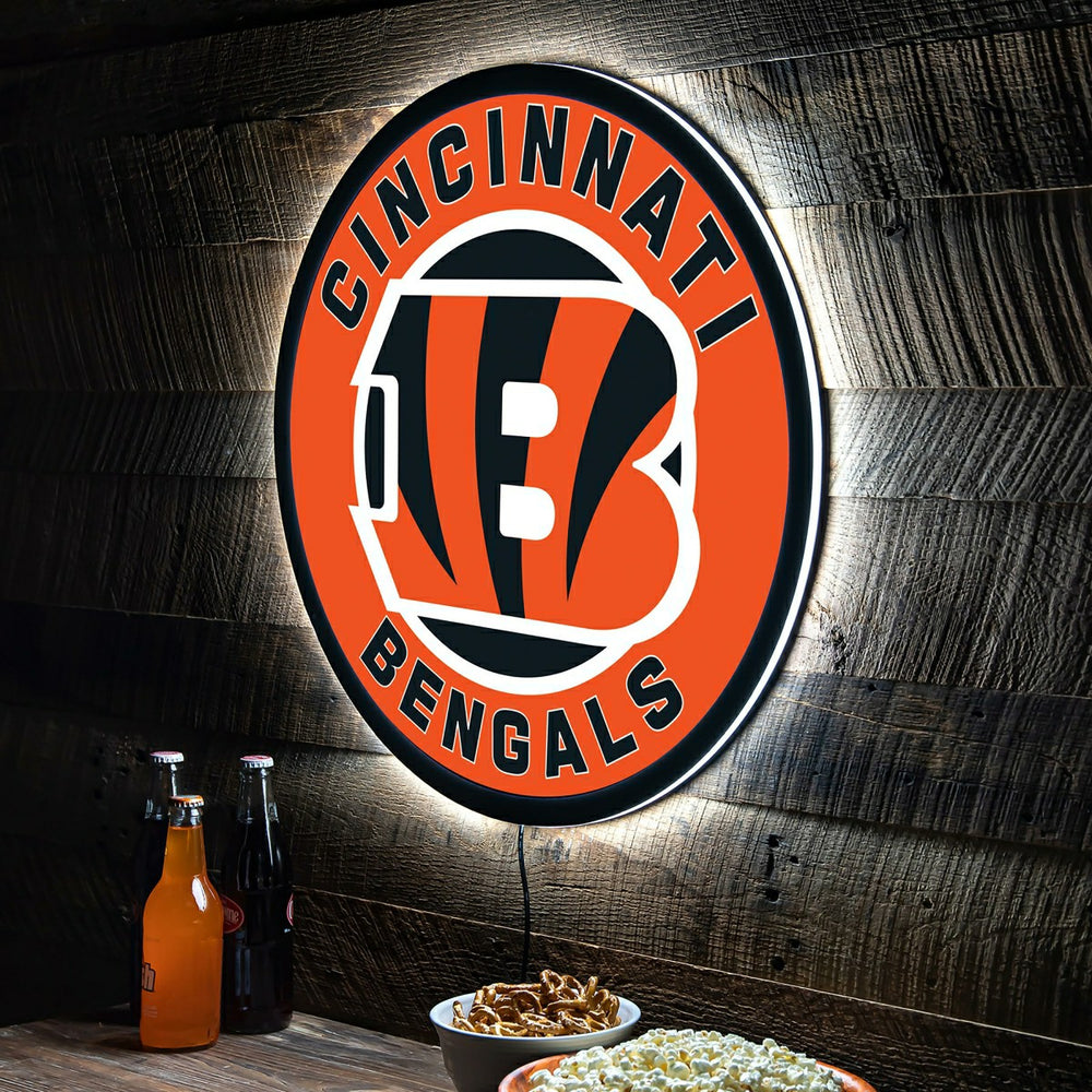 LED Wall Decor, Round, Cincinnati Bengals - NFL Home