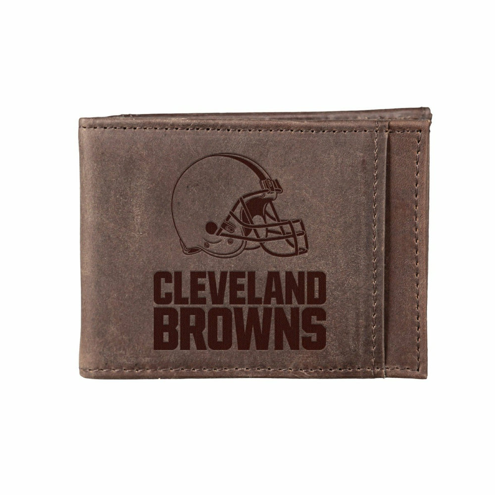 Front Pocket Wallet w/ RFID Blocking, Cleveland Browns, Brown - NFL Home