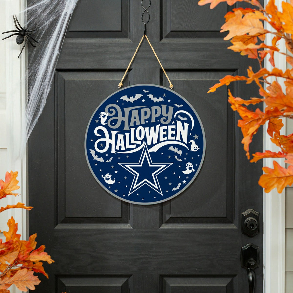 Dallas Cowboys Halloween Round Door Décor with Hanging Rope, 18x18 - NFL Home