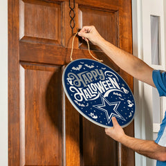Dallas Cowboys Halloween Round Door Décor with Hanging Rope, 18x18 - NFL Home