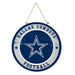 Dallas Cowboys Round Door Décor with Hanging Rope, 18x18 - NFL Home