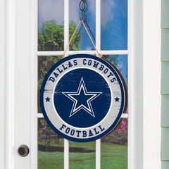 Dallas Cowboys Round Door Décor with Hanging Rope, 18x18 - NFL Home