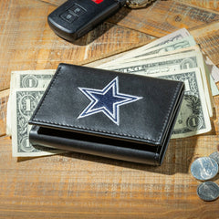 Dallas Cowboys Black Tri-Fold Embroidered Wallet - NFL Home