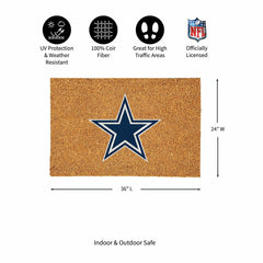 Dallas Cowboys Large Full Color Coir Mat, 36"x24" - NFL