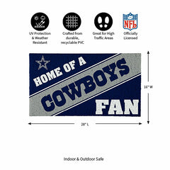 Dallas Cowboys, PVC Mat COLOR, Home of a Fan - NFL