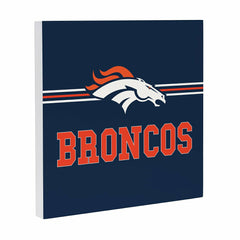 Denver Broncos Wood Wall Sign, 12x12 - NFL Home
