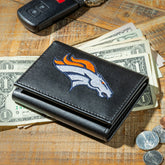 Denver Broncos Black Tri-Fold Embroidered Wallet w/ RFID Blocking - NFL Home