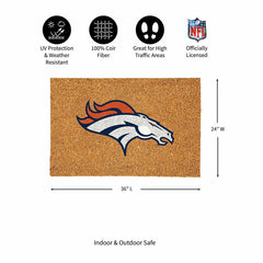 Denver Broncos Large Full Color Coir Mat, 36"x24" - NFL