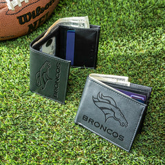 Denver Broncos, Bi-Fold and Tri-Fold Wallet Gift Set, Black - NFL Home