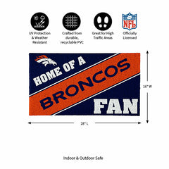 Denver Broncos, PVC Mat COLOR, Home of a Fan - NFL