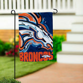Denver Broncos Justin Patten Logo Suede Garden Flag - NFL