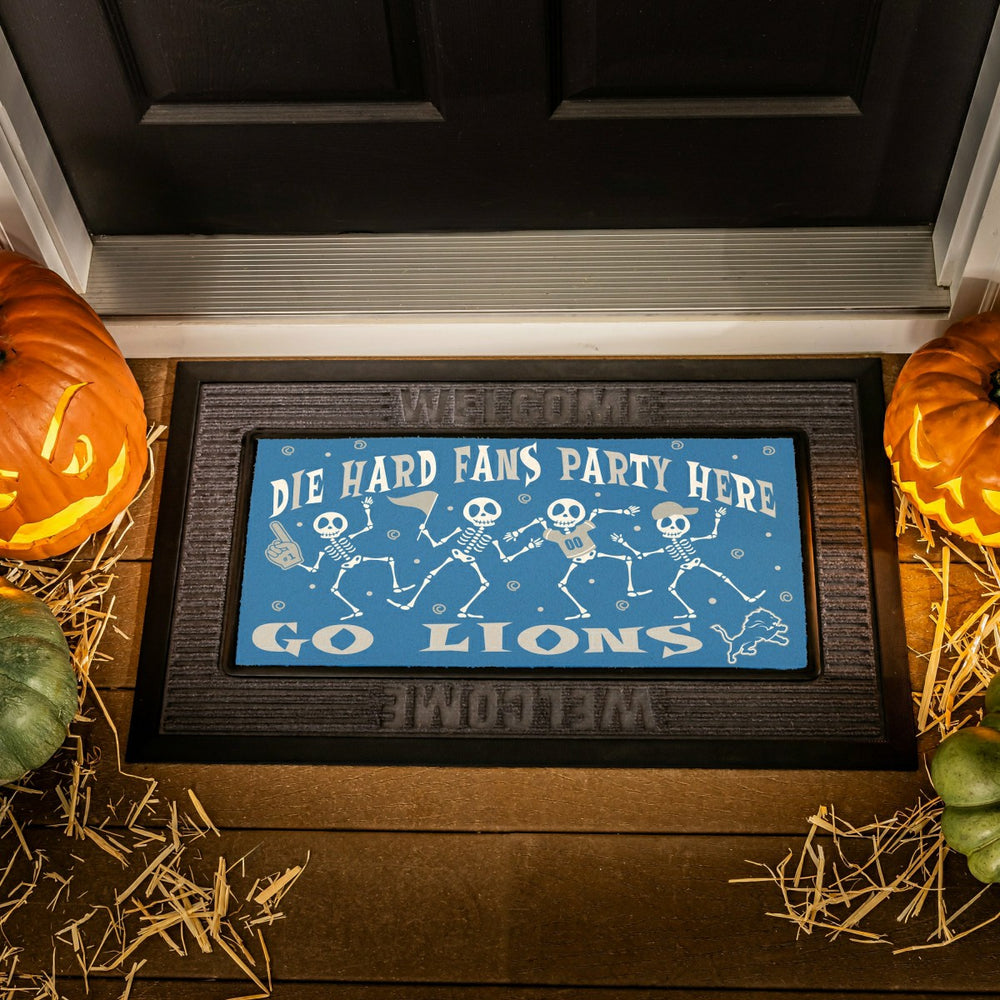 Detroit Lions Flocked Coir Halloween Sassafras Switch Mat, 22"x10" - NFL