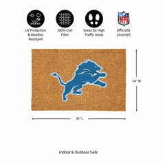 Detroit Lions Large Full Color Coir Mat, 36"x24" - NFL