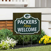 Green Bay Packers Coroplast Yard Sign, "Fans Welcome" - NFL Home