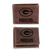 Green Bay Packers, Bi-Fold and Tri-Fold Wallet Gift Set, Brown - NFL Home
