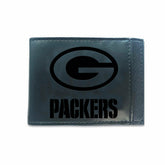 Front Pocket Wallet w/ RFID Blocking, Green Bay Packers, Black - NFL Home