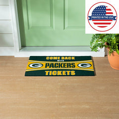 28" x 16" PVC Trapper Mat, Come Back with Tickets, Green Bay Packers - NFL