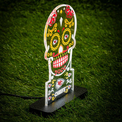 Kansas City Chiefs NFL Football Sugar Skull Desklite LED Decor - NFL Home