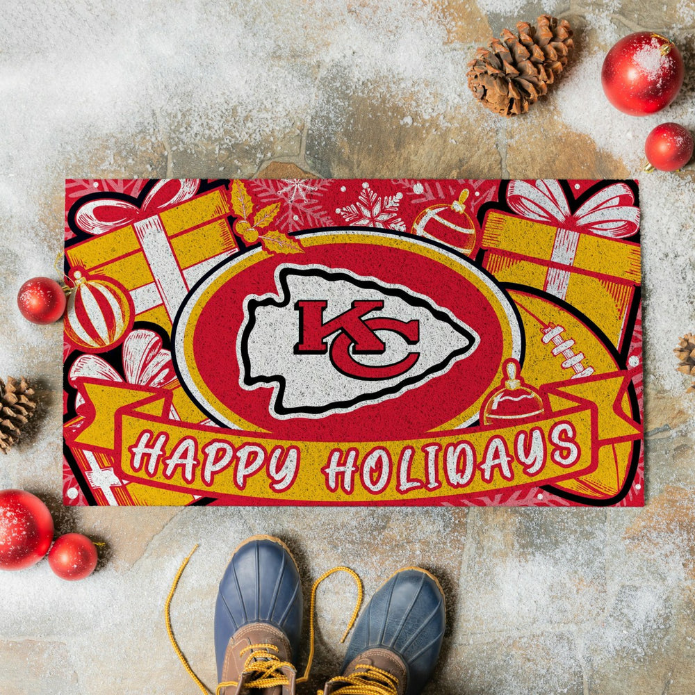 Kansas City Chiefs Holiday PVC Mat, 28"x16" - NFL