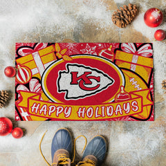Kansas City Chiefs Holiday PVC Mat, 28"x16" - NFL