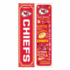 46" Double Sided Leaner, Kansas City Chiefs, Winter Seasonal - NFL Home