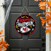 Kansas City Chiefs Halloween Round Door Décor with Hanging Rope, 18x18 - NFL Home