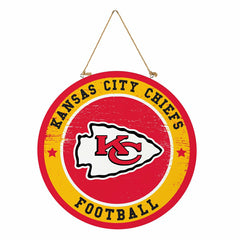 Kansas City Chiefs Round Door Décor with Hanging Rope, 18x18 - NFL Home