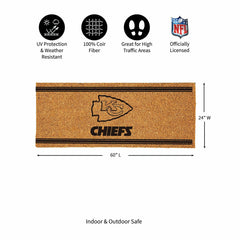 Kansas City Chiefs Extra Large One Color Coir Mat, 60"x24" - NFL