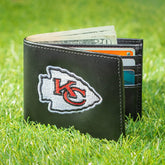 Kansas City Chiefs Black Bi-Fold Embroidered Wallet w/ RFID Blocking - NFL Home