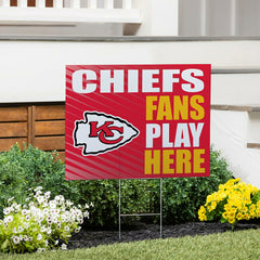 Kansas City Chiefs Coroplast Yard Sign "Fans Play Here" - NFL Home