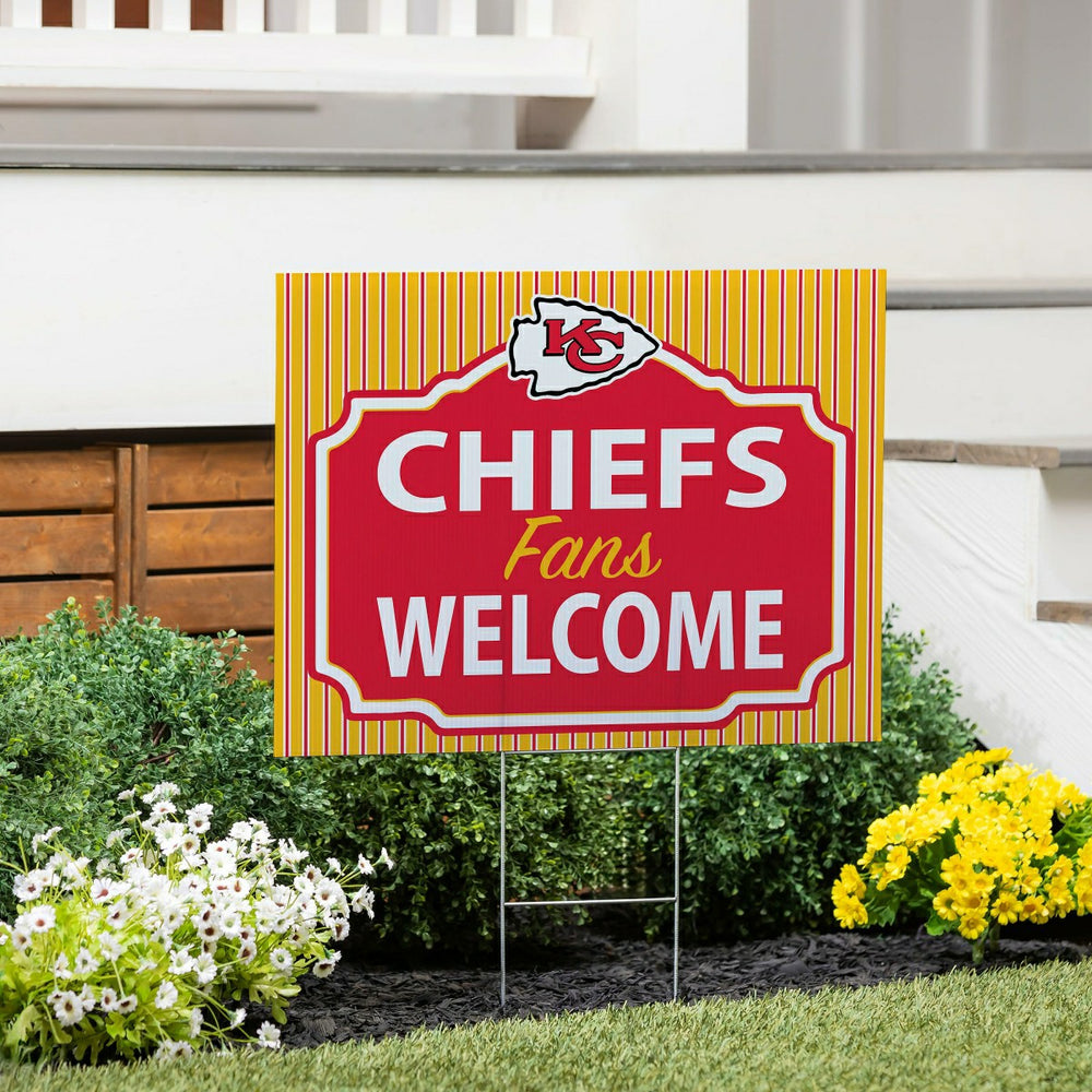 Kansas City Chiefs Coroplast Yard Sign, "Fans Welcome" - NFL Home