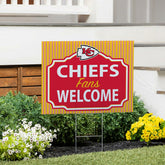 Kansas City Chiefs Coroplast Yard Sign, "Fans Welcome" - NFL Home