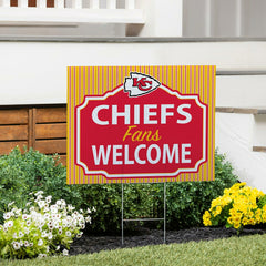 Kansas City Chiefs Coroplast Yard Sign, "Fans Welcome" - NFL Home