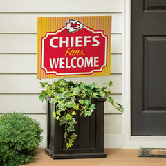 Kansas City Chiefs Coroplast Yard Sign, "Fans Welcome" - NFL Home